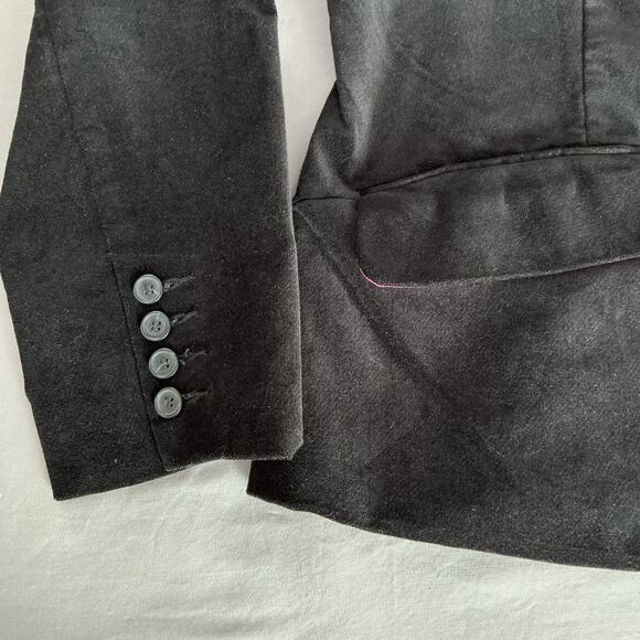 Charter Club Velveteen Blazer Jacket Black Women’s Size Petite 16 Edgy Corporate - Picture 7 of 12